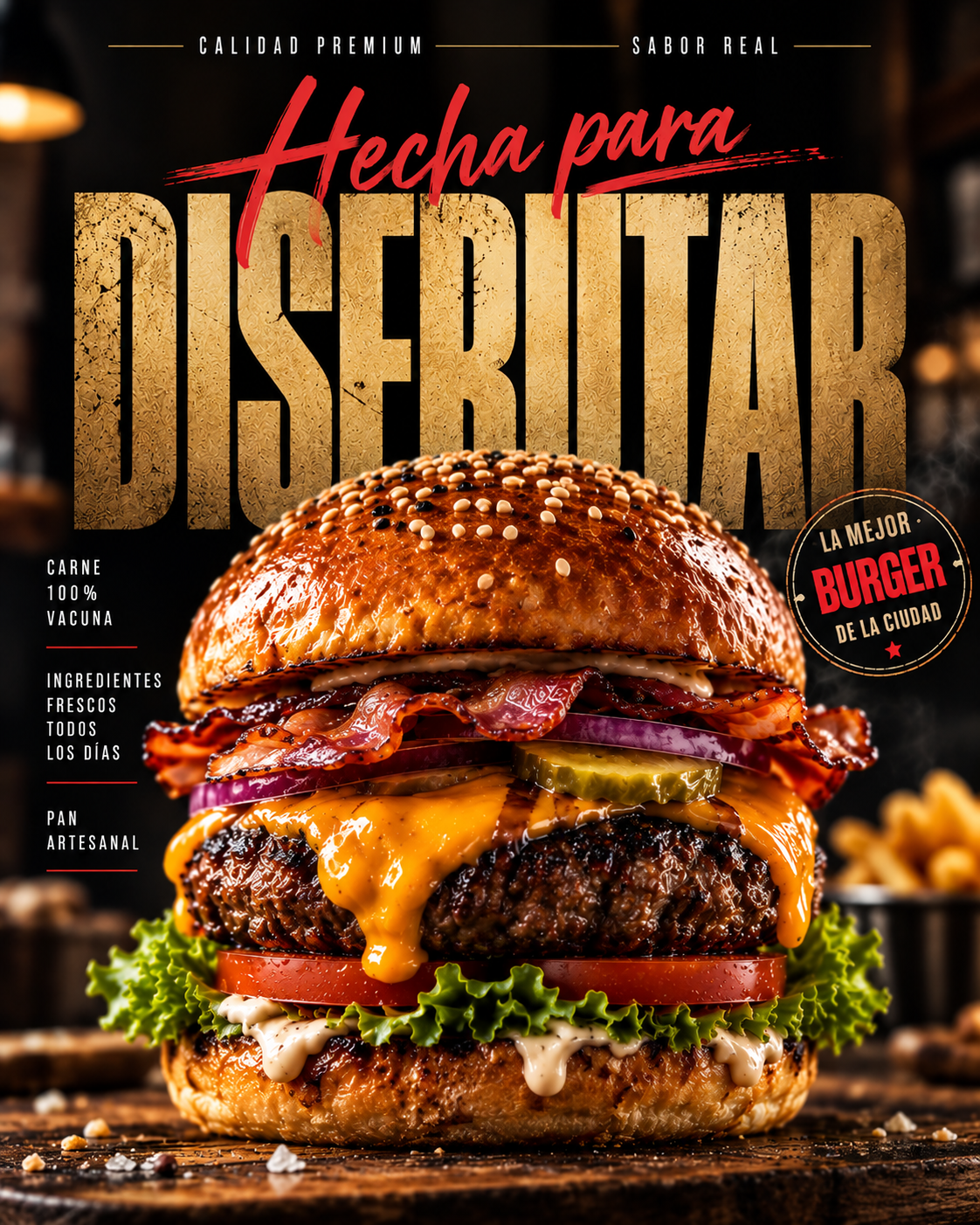 Burger — contenido publicitario para redes sociales
